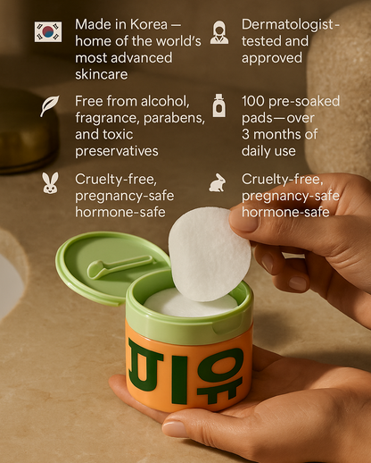 Korean Anti-Aging Toner Pads – Fades Dark Spots & Wrinkles Fast (100 Pads)🥑
